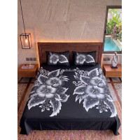 Hand Painted Rayon Bedsheet Set King Size